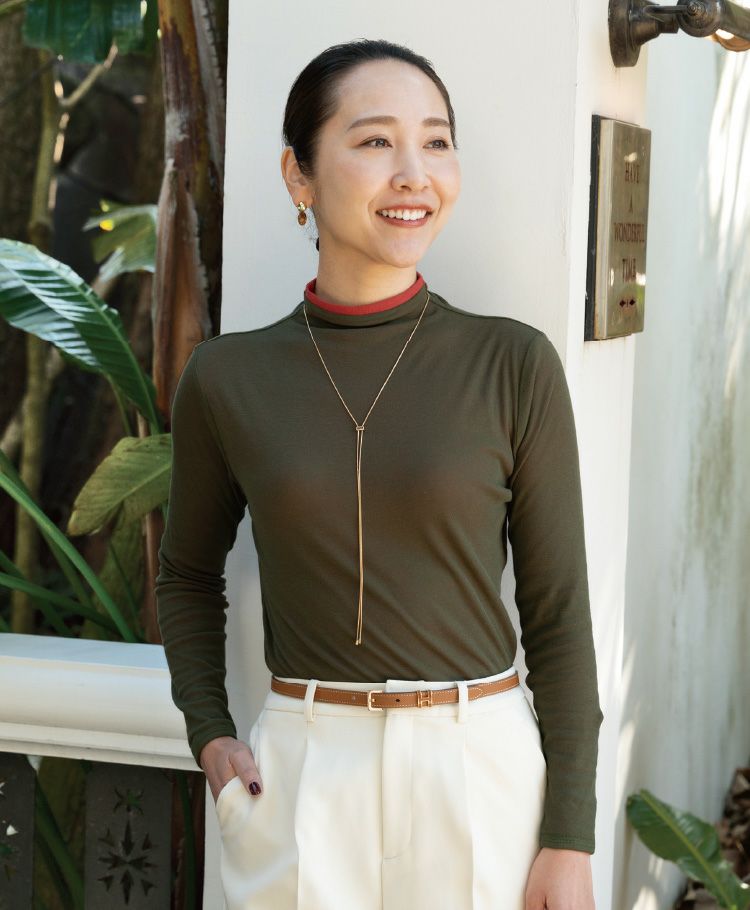 リバーシブルボトルネック長袖 | 天使の綿シフォン公式OnlineShop