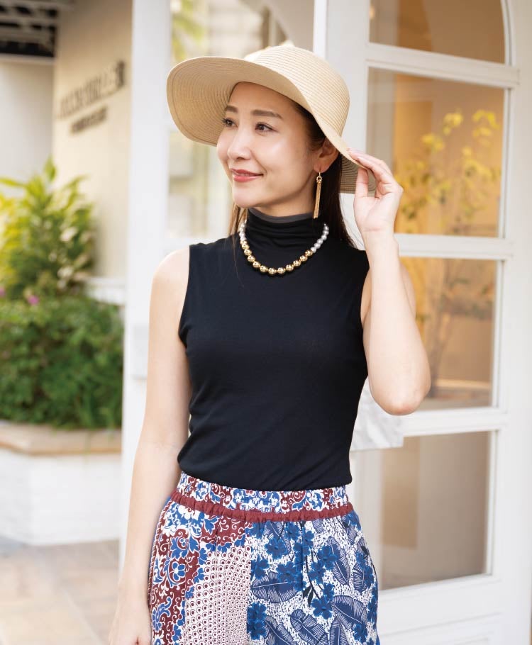 リバーシブルボトルネックノースリーブ | 天使の綿シフォン公式OnlineShop